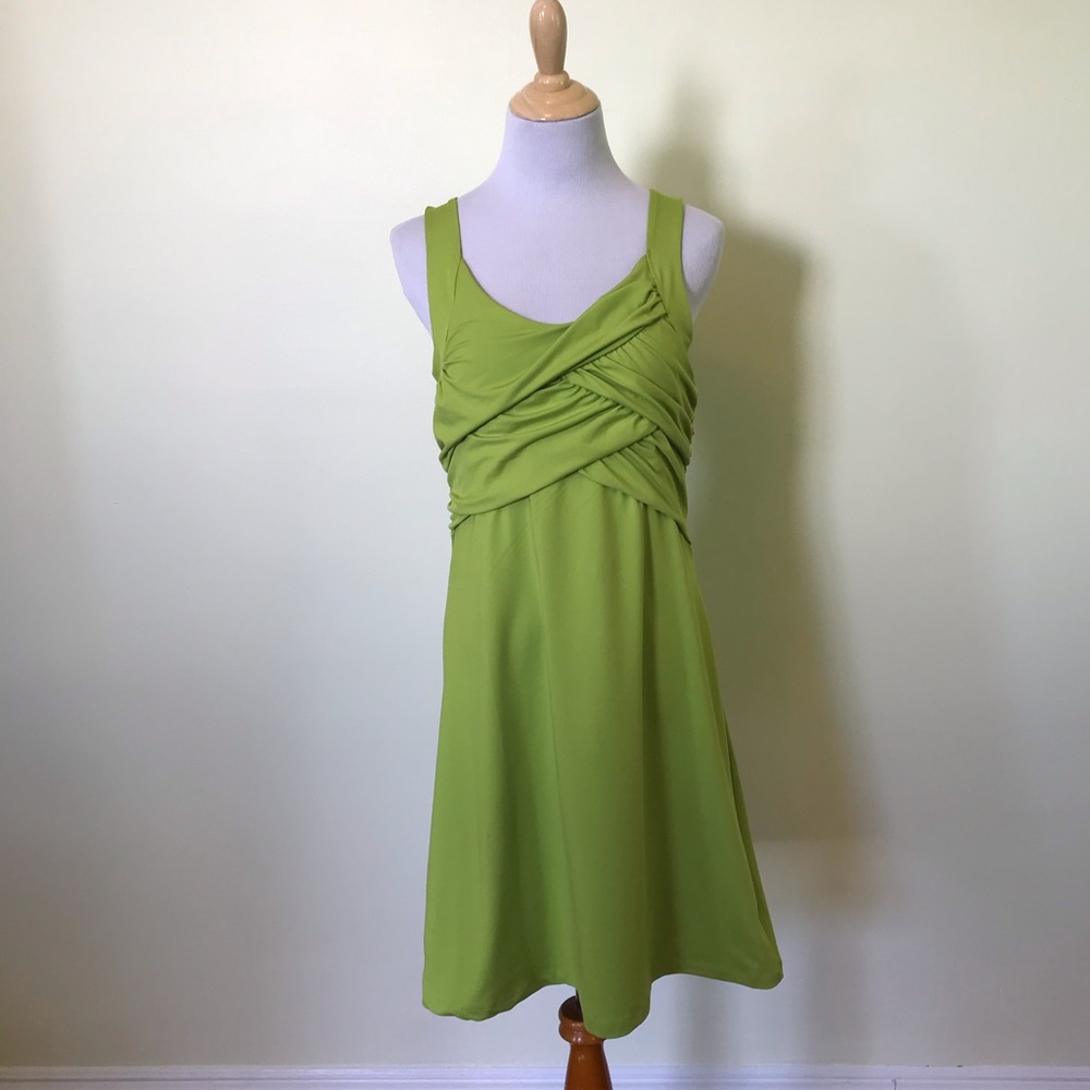 Athleta "Tangelo" Sports Dress, Ruches, Med, Lime